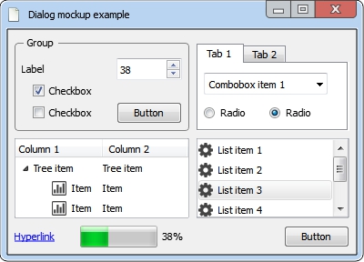 MockupUI - Dialog example